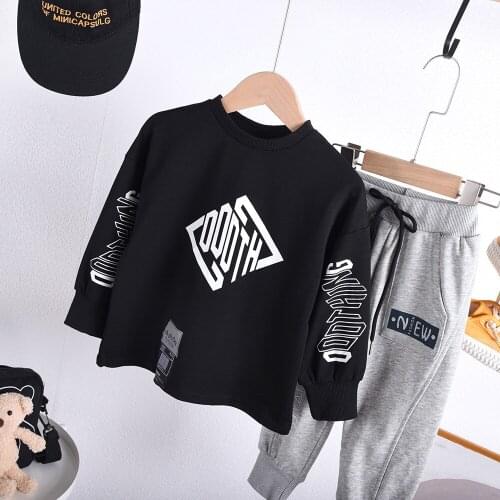 2021 Cotton Baby Boys Girls Clothes Set Sprang Autumn Baby Long Sleeve T-shirt + Pants 2PCS Suit Childrens Tracksuit 2-7Year