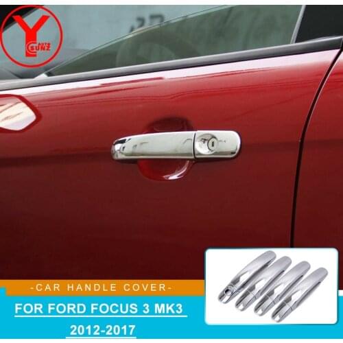 Chrome Car Side Door Handle Cover Trim Sticker Accessories For Ford Focus 3 MK3 2011 2012 2013 2014 2018 2016 2017 YCSUNZ