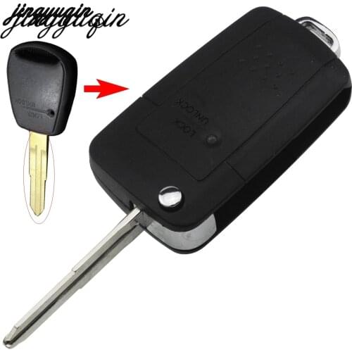 Jingyuqin 1 Buttons For Hyundai h1 Getz Accent Kia Rio Picanto Carens Modified Flip Folding Remote Key Case Shell Blade