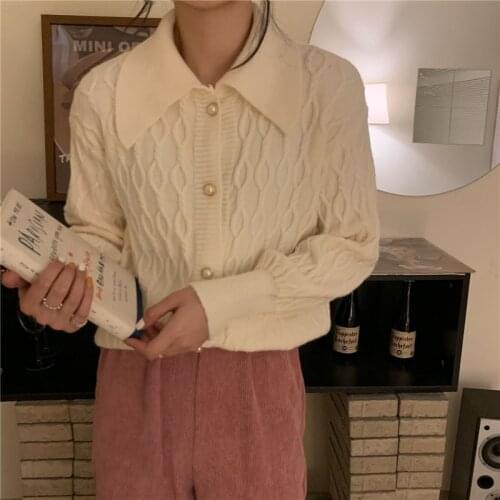 2021 New Spring Autumn Fashion Knitted Sweater Cardigan Women Loose Coat Casual Button Solid Female Long Sleeve Top Pull Femme