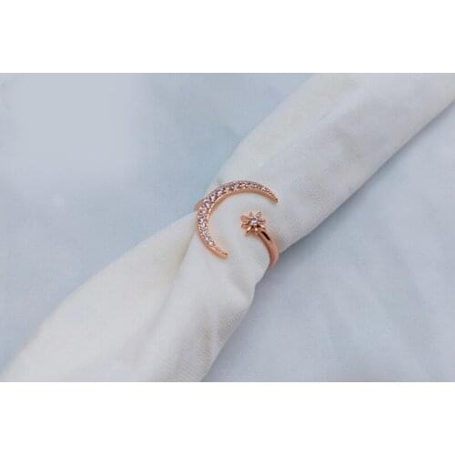 3PCS Mix Colors Fashion Vintage Minimalist Moon Star Opening Ring For Women Gold Silver Color Wedding Party Bohemian Jewelry Cut