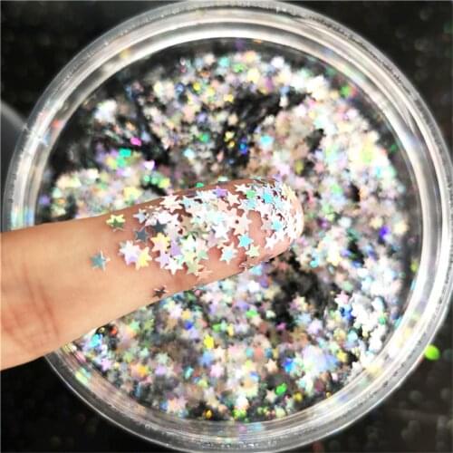 Laser Silver Ultrathin Star Flower Unicorn Heart Letter Dot Shape Nails Glitter Sequins for Nail Diy Art Body Painting Decor 8g