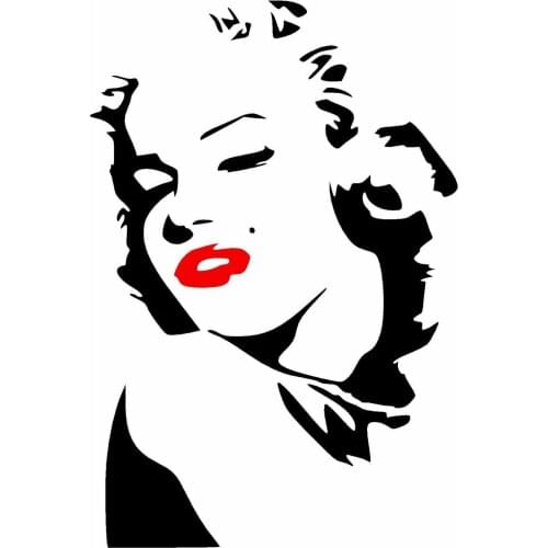 MARILYN MONROE Vinyl Decal Sticker Bumper Wall Sexy Car Home Black Red Lips