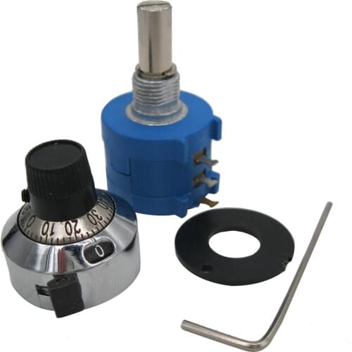 3590S-2-104L 3590S 100K ohm Precision Multiturn Potentiometer 10 Ring Adjustable Resistor + Turns Counting Dial Rotary Knob