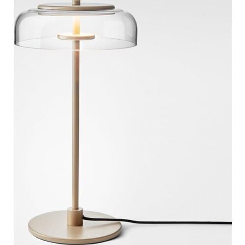 Simple modern creative hardware living room table lamp art glass bedside LED bedroom designer model room table lamp