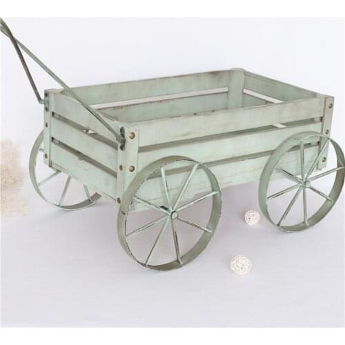 Newborn Photo Shoot Photography Props Baby Rustic Cart Wagon Photo Backdrop Props