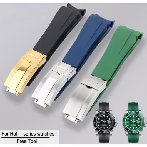 Watch Band For Rolex DAYTONA SUBMARINER Yacht-Master GMT Explorer Strap Silicone 20 Rubber Chain Watch Accessorie Watch Bracelet