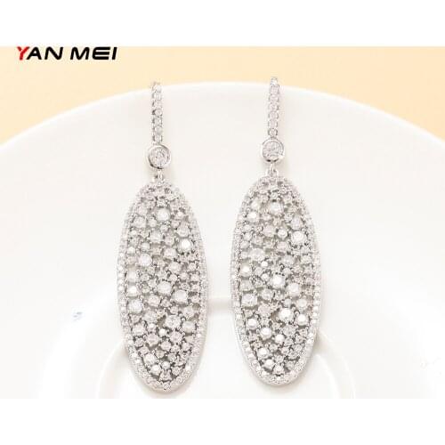 YANMEI Oval Hollow High-grade Earrings Elegant and Comfortable Earrings Delicate Wedding Jewelry YME9505