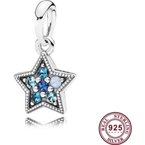 Original 925 Sterling Silver Charm Fashionable Star Pendant Fit Pandora Women Bracelet & Necklace Diy Jewelry