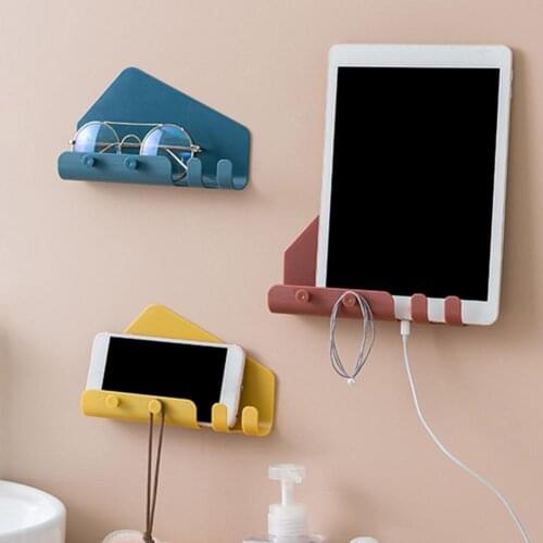 Universal Mobile Phone Holder Wall Mounted Organizer Storage Box Wall Charger Stand Cable Charging Dock Multifunction Holder