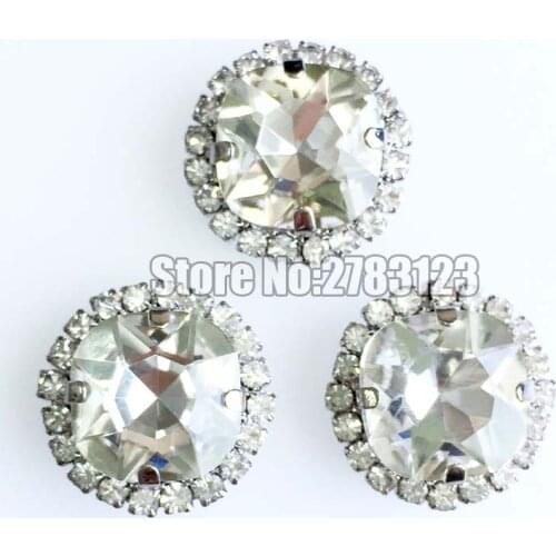 12mm 20pcs White fat square shape Crystal buckle sew on claw rhinestones with holes,DIY Jewelry Hair Clips Wedding Dess SKFF01