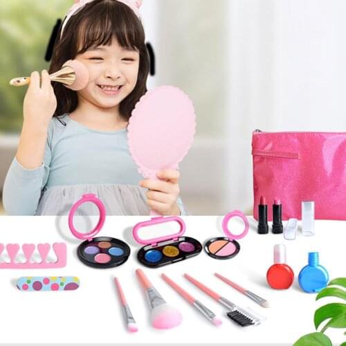12pcs/set Kids Makeup Toys Baby Cosmetics Make Up Set For Girls Makeup Set Pretend Toys For Kid Dress Up Princess Toy
