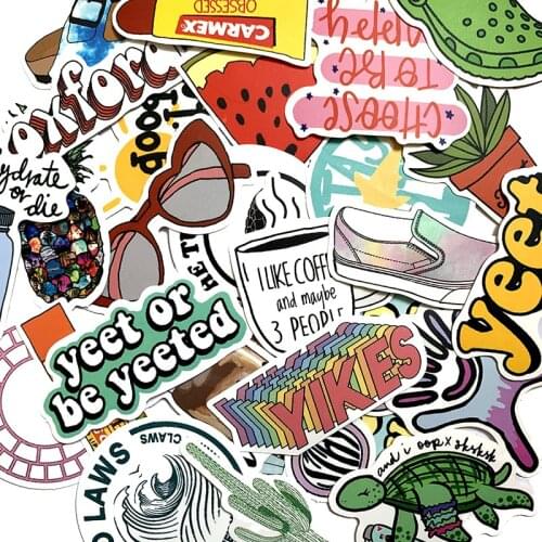 2021 Fresh plant ins 50Pcs/Lot Waterproof stickers For Luggage Laptop Bike Motorcycle Phone Car Case Decal Sticker