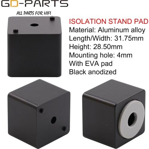 31.75x31.75x28.5mm Aluminum AMP Feet Isolation Stand Pad Base for Speaker Turntable DAC CD DVD Radio HIFI Audio DIY 1PC/Lot