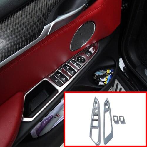 4 Pcs For BMW X5 X6 F15 F16 2014-2017 Chrome Door Window Button Panel Cover Trim Stickers Accessories Car-Styling For LHD