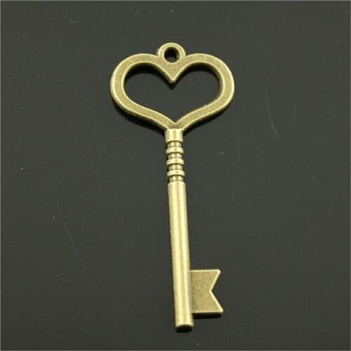 8pcs Charm Key Vintage Key Charms Pendant For Jewelry Making Antique Bronze Color Key Charms 46mm