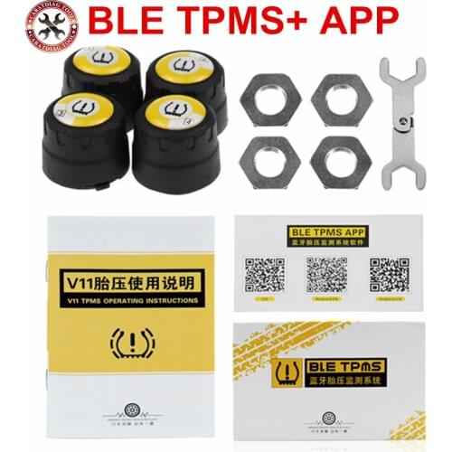 Car Tire Pressure Sensor Tool Bluetooth 4.0 With Android iOS BLE TPMS Universal External Alarm Tire Pressure Sensors