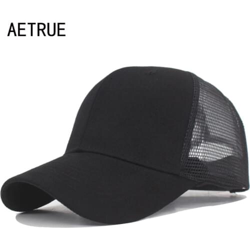 AETRUE Fashion Baseball Cap Men Snapback Caps Mesh Bone Women Hats For Men Casquette Gorras Solid Hip hop Dad Baseball Hat Cap
