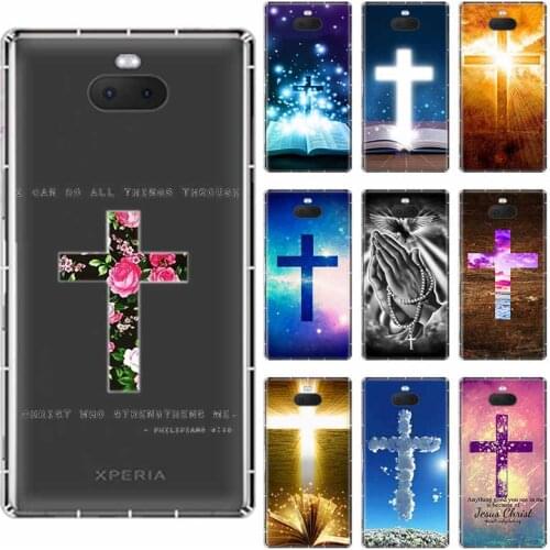 Christian Jesus Cross soft TPU Case For Sony Xperia X XA XA1 XA2 XA3 XZ XZ1 XZ2 XZ3 XZ4 L1 L2 L3 Plus Compeact