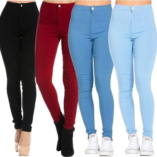 European and American Womens Elastic Foot Pants, Womens Slim Elastic Pencil Pants