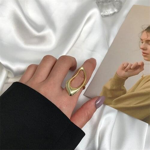 Europe And The United States Metal Irregular Geometrical Hollow Ring Punk Wind Ring Women Fashion And Personality Wedding Rings