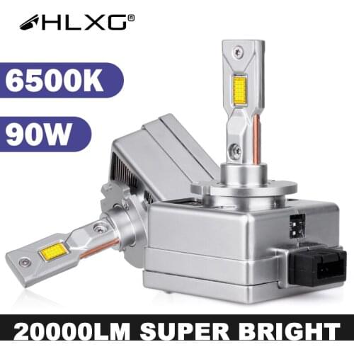 HLXG 6500K Cold White Update Mini 1:1 Canbus D2R D3S D3R D4S D4R D1S D1R D2S LED Car Headlight Auto Light Bulb 90W 20000LM Kit