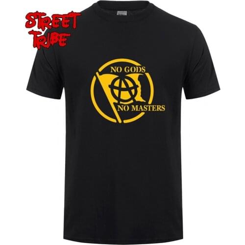 Summer No God No Master Anarchy T Shirts For Men Hip Hop O Neck Cotton Anarchist T-Shirt Cool Anarchism Tshirt For Adult