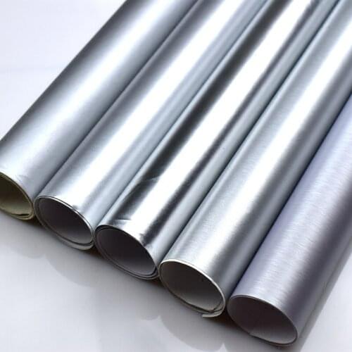 50*150cm Car Matte Body Film Electro-coating Silver Interior Decoration Vinyl Wrap Brushed Stickers for Rearview Mirror Styling