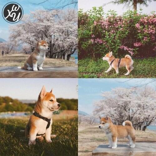 Shiba Inu Cute Dog 5D Diamond Painting Kits for Adult Beautiful Scenery Full Diamond Embroidery Diamond Mosaic Family Handicraft