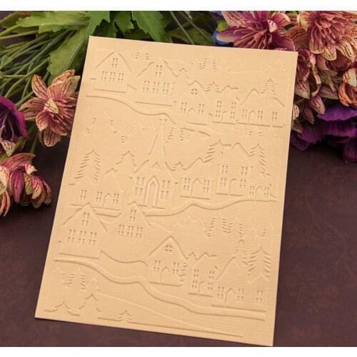 2021 New Plastic Embossing Folder Template DIY Scrapbook Photo Album Card Craft DIY Rural House
