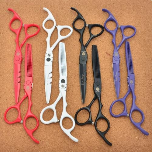 5.5'' 16cm Purple Dragon JP 440C Hairdressing Scissors Cutting Shears Thinning Scissors Professional Human Hair Scissors Z1010