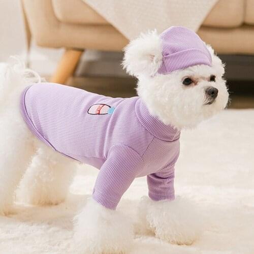 Cat Dog Pajamas Winter Pet T-shirt Dog Clothes Hat Puppy Chihuahua Shih Tzu Yorkshire Pomerania Schnauzer Corgi Clothing Apparel
