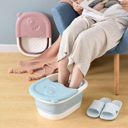 Plastic Foldable Bucket Foot Bath Bucket Household Bathroom Massage Foot Wash Basin Portable Laundry Basin Bathroom Accessories