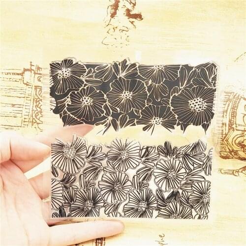 14*14CM Flower Field Transparent Clear Stamps / Silicone Seals Roller Stamp For DIY Scrapbooking Photo Album/Card Making