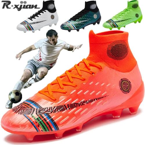R.Xjian outdoor high ankle boys splint training broken nail sports shoes professional mens shoes long nail football shoes
