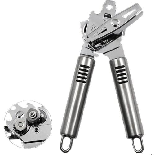 Stainless Steel Manual Can Opener 3-In-1 Food Safe Comfortable grip non-slip Easy Grip Manual Opener Knife for Cans Kitchen Tool