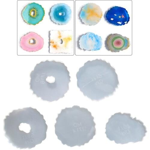 Silicon Coaster Molds Geode for Resin Casting Irregular Wave Shape DIY Crafts, Cups Mats, Bowl Mats, Home Decor Silicon Molds