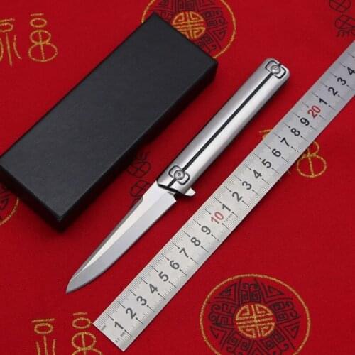 LOVOCOO Quartermaster D2 blade All Steel handle folding knife Outdoor camping hunting pocket fruit knives EDC tools Survival