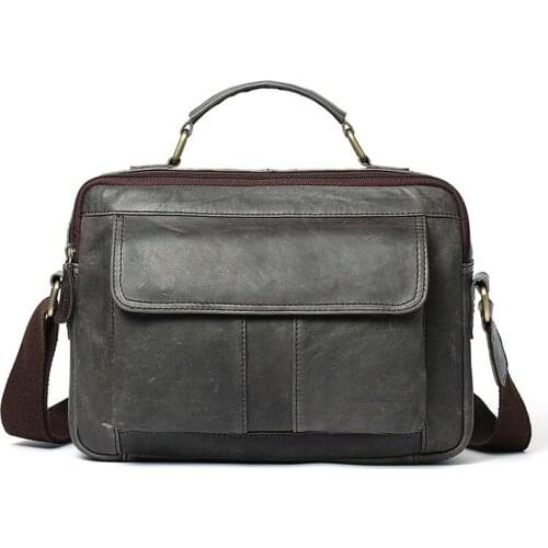 Mens Bag Genuine Leather Mens Shoulder Bags Male Leather Laptop Briefcase Messenger/Crossbody Bags for Men Handbag