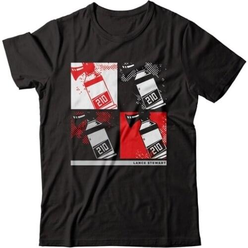 100% Cotton Sports Tee Lance 210 Mens Casual Cotton Loose T-Shirt