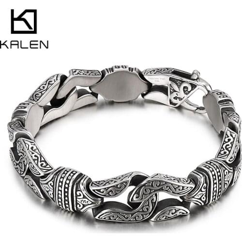 14mm Cool Boxing Bracelet Mens Stainless Steel Wristband Silver Color Casting Jewelry
