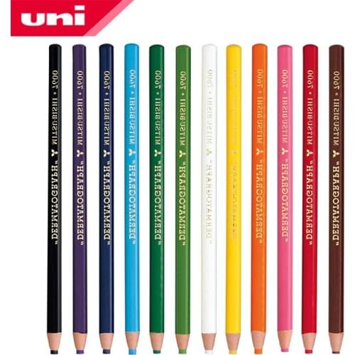 2Pcs Uni environmental friendly hand torn paper oil crayon 12 colors marking leather glass metal oil pencil