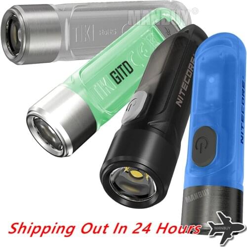 2020 Nitecore TIKI CRI White + UV LED Light Rechargeable Flashlight 300LM Built-in Li-ion Battery Mini Body Fingertips Keylights