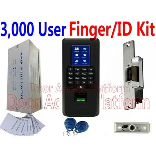 3,000 user fingerprint bio 2.4"TFT LCD Color Screen Access controller,Door Control Electrical Strike Lock rfid power EM ID card