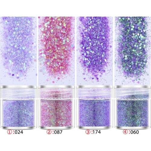 4 Bottles Nail Art Sequins Filling Flash Glitter Powder UV Epoxy Resin Pigment