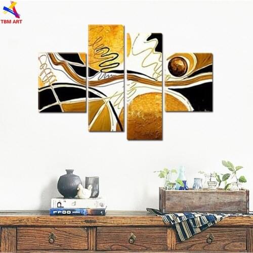 4PCS Thick Texture Hand Painted Modern Abstract Oil Painting on Canvas Wall Art Gift No Frame for Living Room Decoration JYJZ017