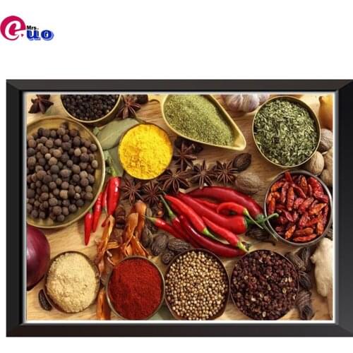 5d Diy Diamond Painting Full Square "Variety of spices"Diamond Embroidery Cross Stitch Wall Stick Diamond Mosaic Home Decor