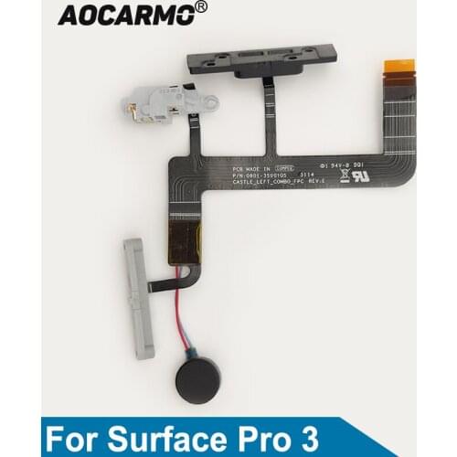 Aocarmo For Surface Pro 3 Power On/Off Volume Up/Down Button Headphone Jack vibrator Flex Cable