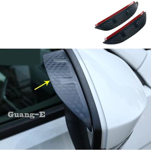 Car Rearview Side Glass Mirror Trim Frame Rain Shield Sun Visor Shade Plastic Eyebrow For Mazda 3 Mazda3 Axela M3 2019 2020 2021