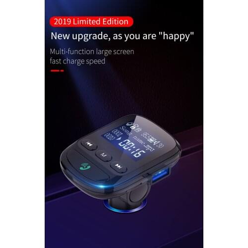 Car AUX MP3 Music Player Bluetooth 5.0 FM transmitter Radio Adapter Kit 2 USB QC3.0 Ports Charger Handsfree Audio transmitter